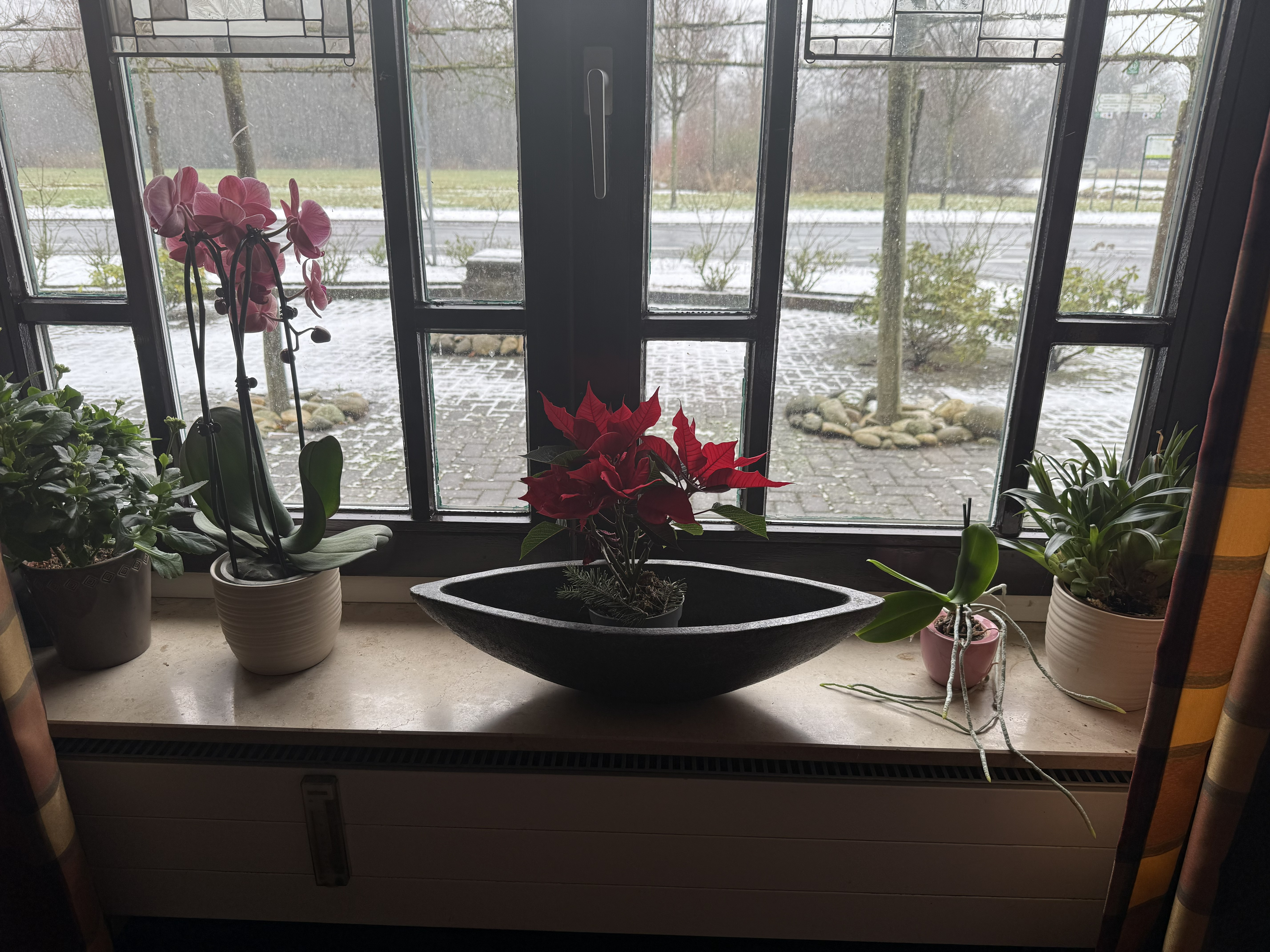 Cozy booths with warm amber lighting